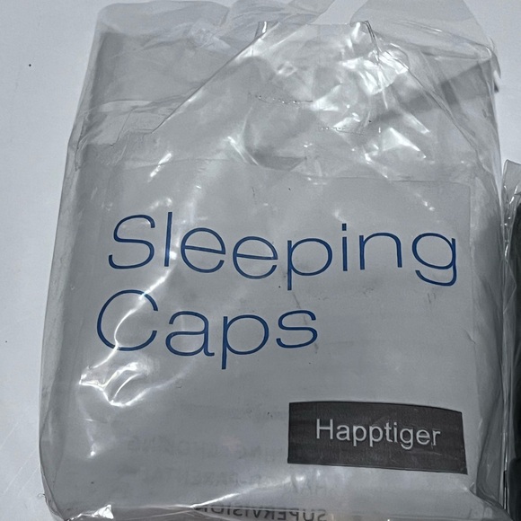 Bonnet Set of 2 Turquoise and Black Happtiger Sleeping Caps Set - Picture 3 of 5